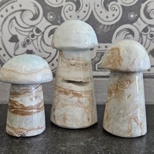 Blue Calcite Mushroom Family